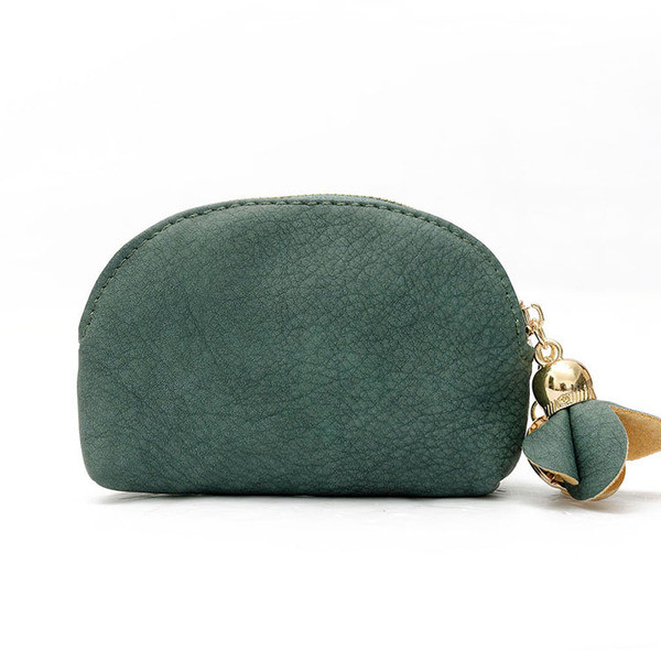 Portofel de dama cu fermoar si ciucuri din imitatie de piele in mai multe culori