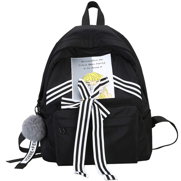 Rucsac mare de dama cu aplicatie si panglica in cinci culori