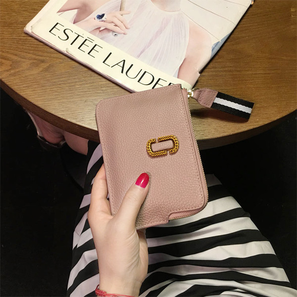 Portofel mic de dama cu element metalic si fermoar in mai multe culori