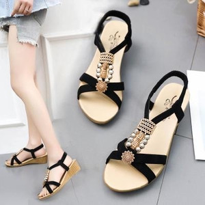 Sandale casual dama cu margele in doua culori