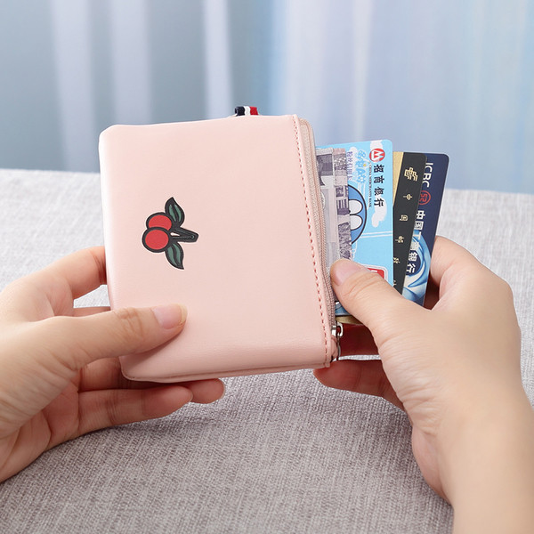 Portofel mic de dama pentru acte cu fermoar din piele ecologica