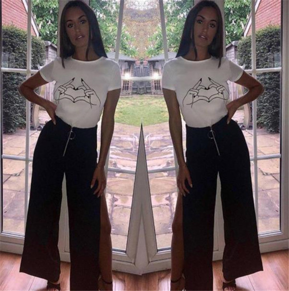 Tricou casual dama alb cu guler O si imprimeu interesant