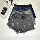 Blugi scurti de dama rupti cu talie inalta in 5 culori