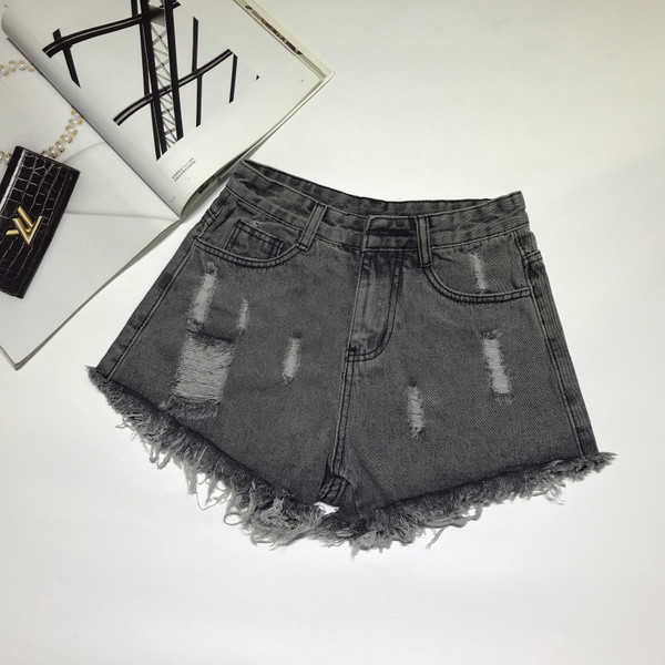 Blugi scurti de dama rupti cu talie inalta in 5 culori