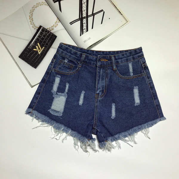 Blugi scurti de dama rupti cu talie inalta in 5 culori