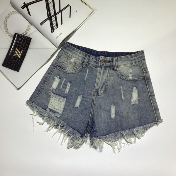 Blugi scurti de dama rupti cu talie inalta in 5 culori