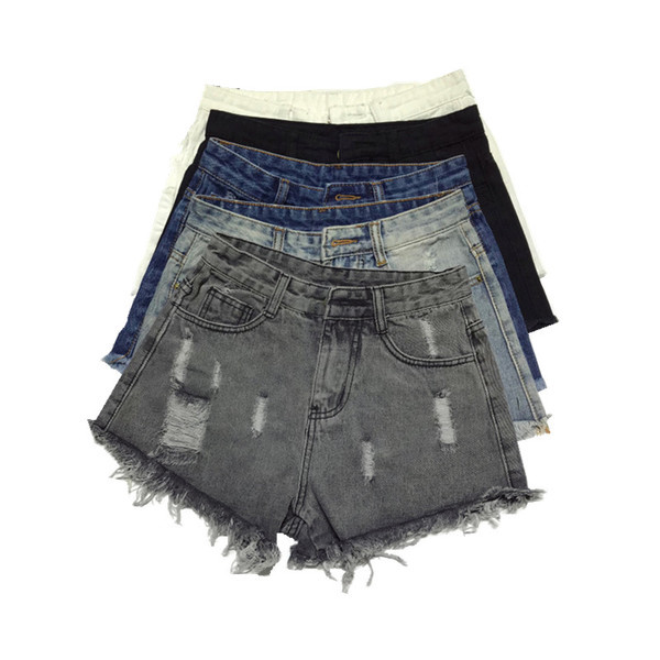 Blugi scurti de dama rupti cu talie inalta in 5 culori