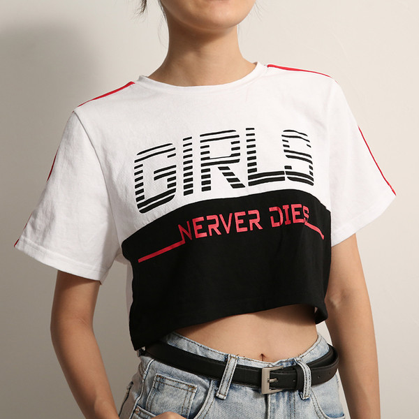 Tricou sport scurt de damă cu inscripție