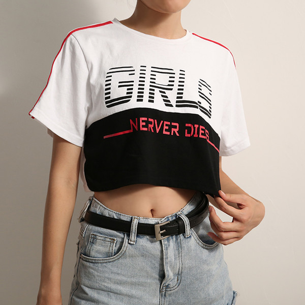 Tricou sport scurt de damă cu inscripție