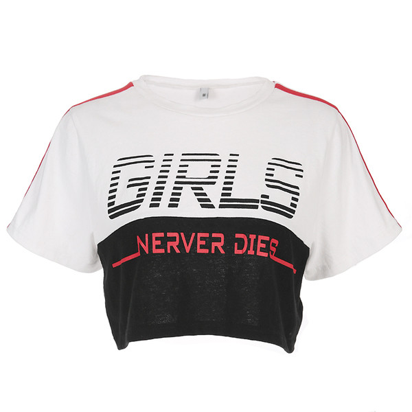 Tricou sport scurt de damă cu inscripție