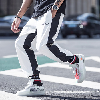 Мъжки спортно-ежедневен панталон в черен и бял цвят