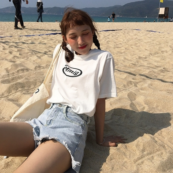 Blugi casual de damă scurti rupti, cu talie înaltă