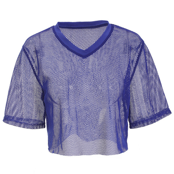 Tricou model larg plasa scurta de culoare albastra