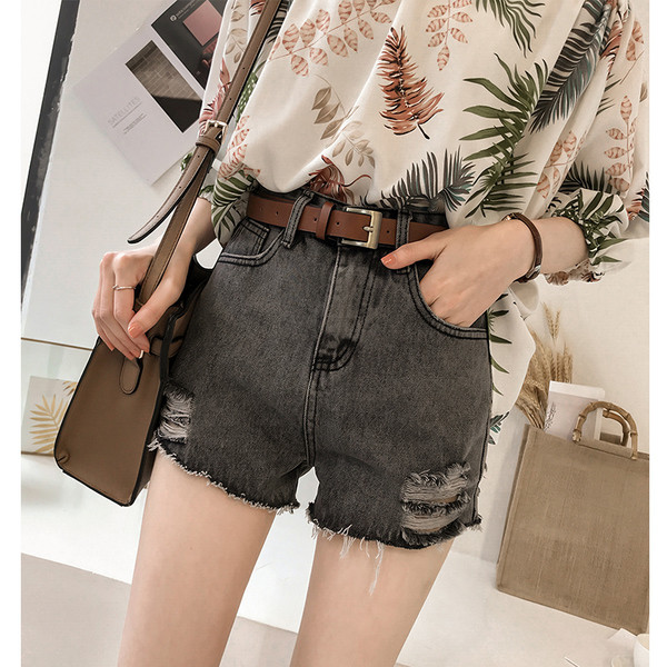 Blugi scurti moderni de dama cu talie inalta in 2 culori