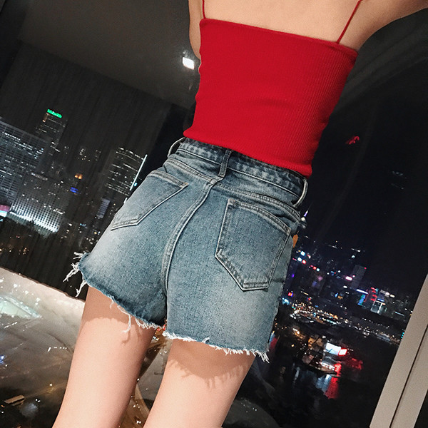 Model nou de blugi scurti de dama cu talie inalta