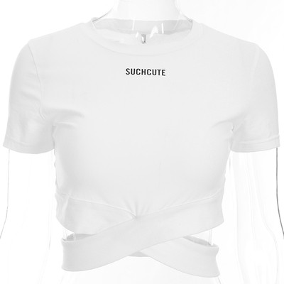 Tricou alb modern de dama cu maneci scurte