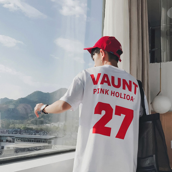 Tricou barbatesc model larg in trei culori cu inscriptie