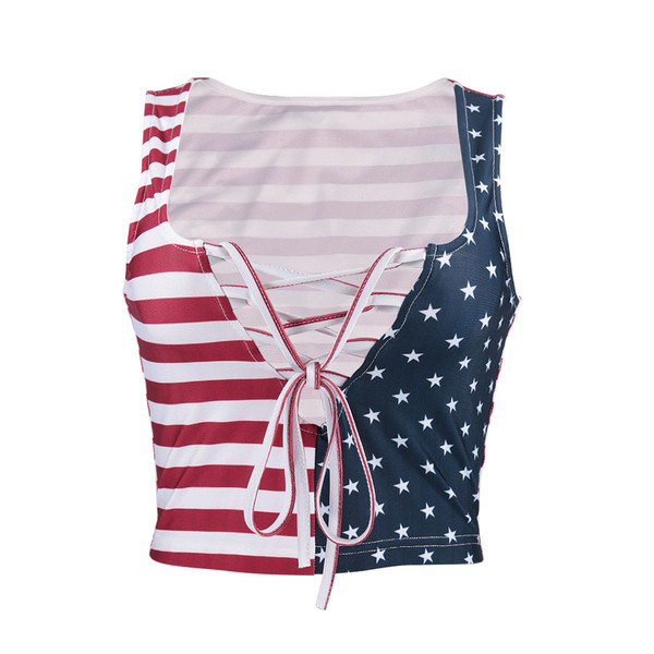 Top modern scurt de damă, cu decolteu în V adânc, cu șireturi