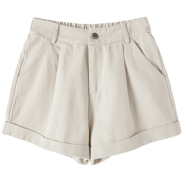 Model larg de blugi de dama scurti cu talie inalta in mai multe culori