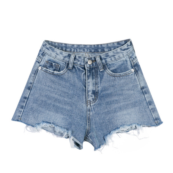 Model nou de blugi scurti rupti cu talie inalta