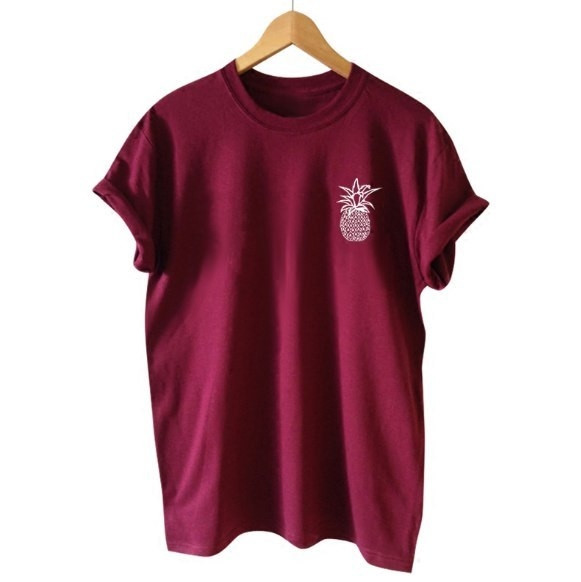 Tricou casual dama cu imprimeu ananas in trei culori