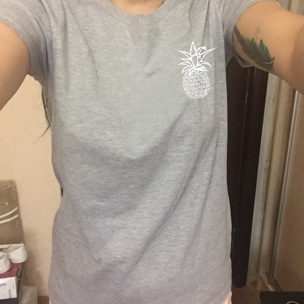 Tricou casual dama cu imprimeu ananas in trei culori