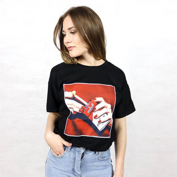 Tricou casual dama cu maneca scurta si imprimeu-doua culori