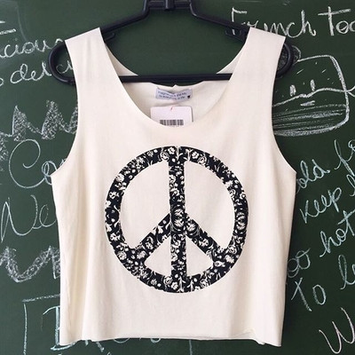 Maiou de damă alb zilnic cu imprimeu