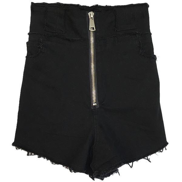 Blugi scurti moderni de dama cu talie inalta si fermoar in 2 culori