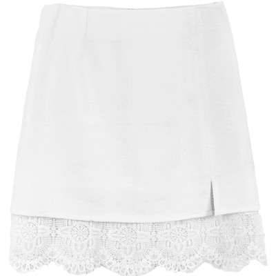 Fusta de dama eleganta cu talie inalta si dantela in trei culori