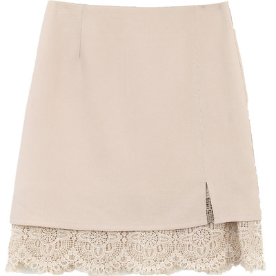 Fusta de dama eleganta cu talie inalta si dantela in trei culori