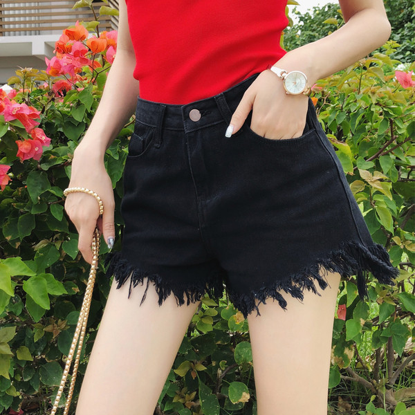 Blugi scurti dama casual cu talie inalta in 2 culori