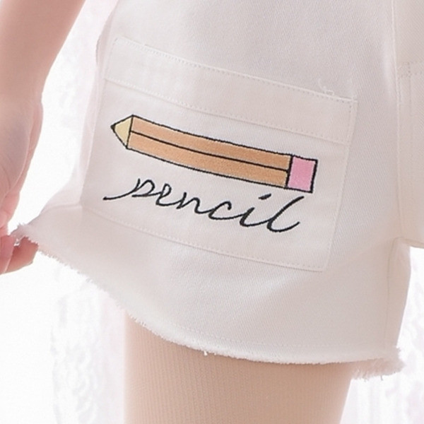 Blugi scurti dama casual cu talie inalta si broderii