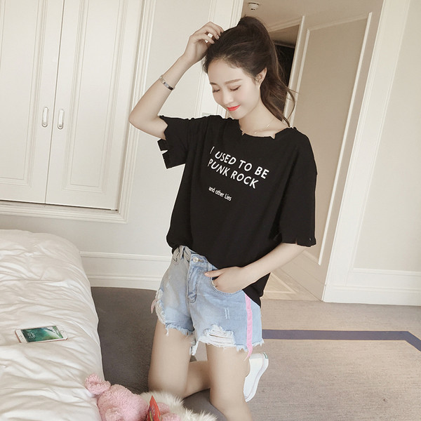 Blugi scurti casual de dama cu margini si talie inalta