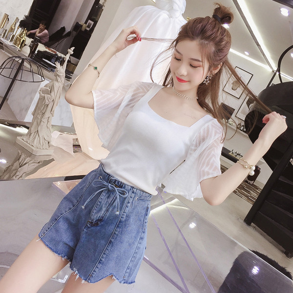 Blugi dama rupti cu elastic si talie inalta in 2 culori