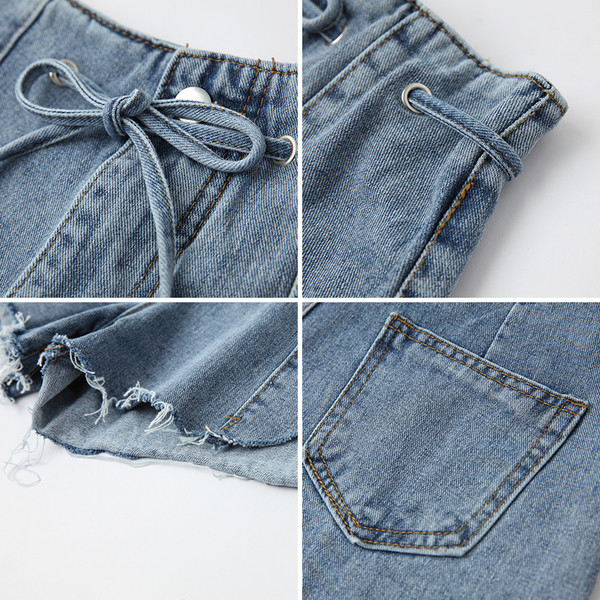 Blugi dama rupti cu elastic si talie inalta in 2 culori