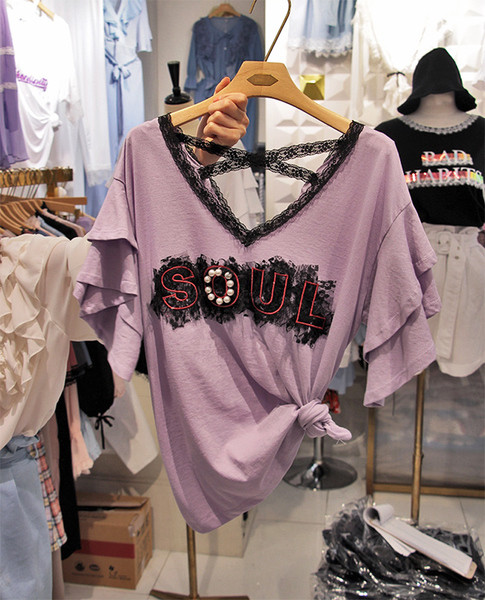 Bluză de damă modernă cu decolteu în V în trei culori