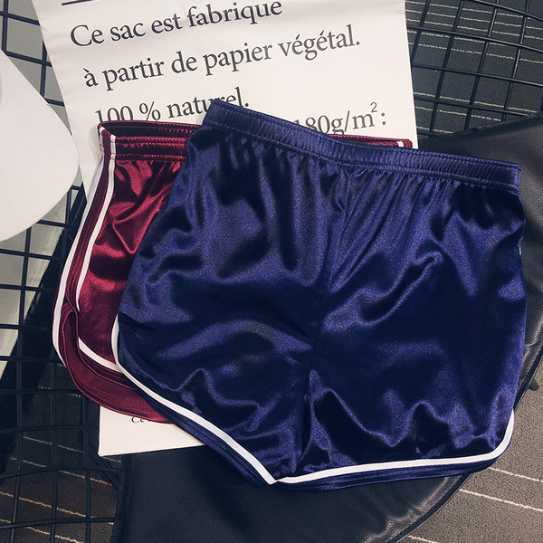 Pantaloni scurți casual dama cu talie inalta si efect stralucitor