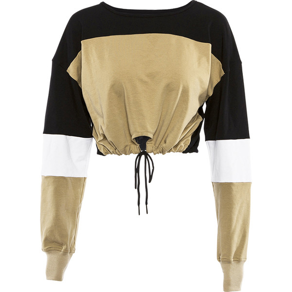 Bluză sport scurtă de damă cu mâneci lungi în culori irizate