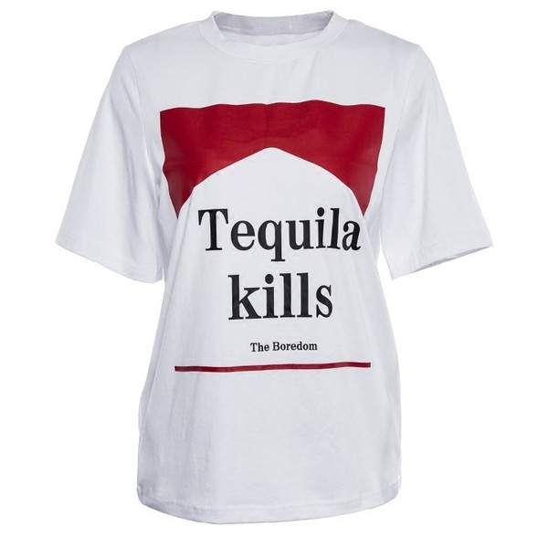 Tricou casual de dama alb cu aplicatie