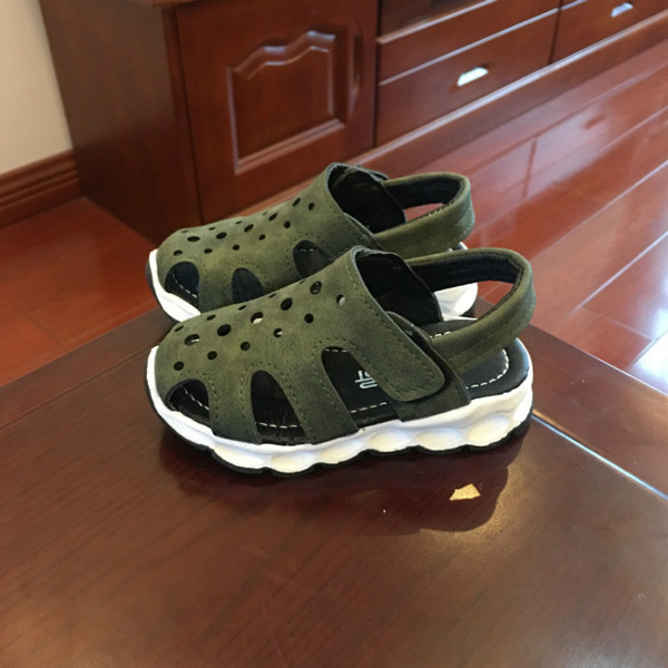 Sandale pentru copii de culoare verde și alb potrivite pentru fete și băieți