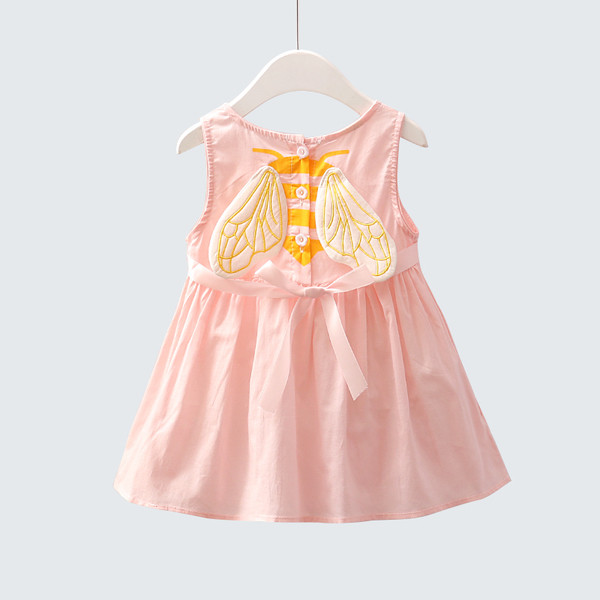 NOU Rochie de vara pentru copii din bumbac cu motiv 3D pe spate in doua culori