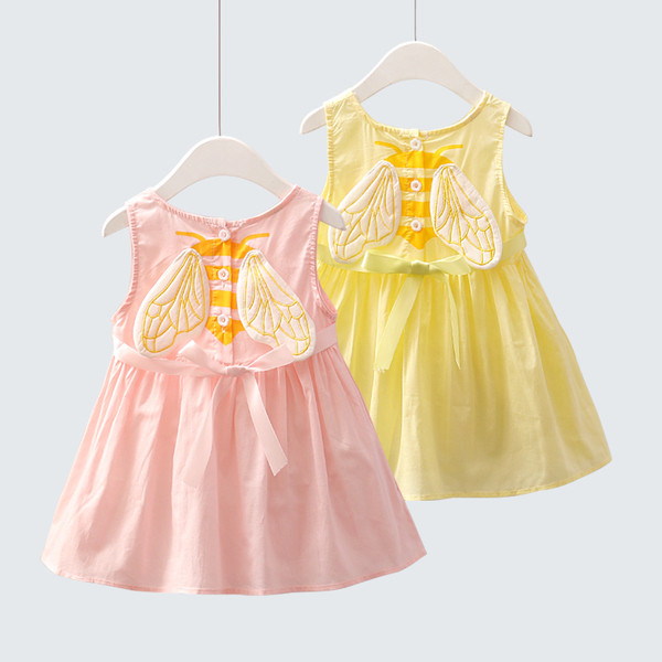 NOU Rochie de vara pentru copii din bumbac cu motiv 3D pe spate in doua culori