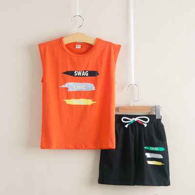 Set zilnic pentru copii pentru baieti in culori vii cu motive colorate si inscriptie