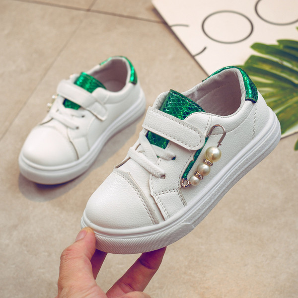 Pantofi sport copii cu velcro si perle pentru fete in mai multe culori