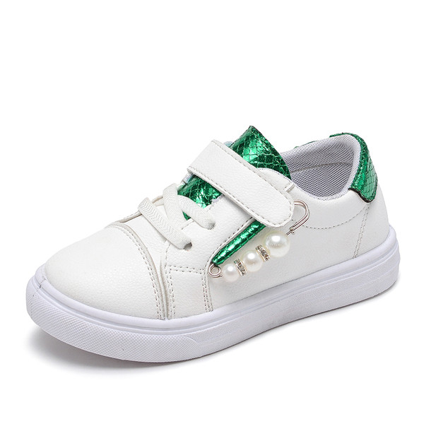 Pantofi sport copii cu velcro si perle pentru fete in mai multe culori