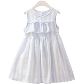 Rochie de vara din sifon pentru copii de culoare albastra