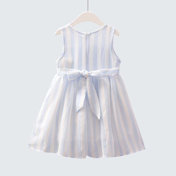 Rochie de vara din sifon pentru copii de culoare albastra