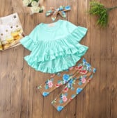 Set copii pentru fete incluzând jambiere și o bluză cu mâneci scurte în mai multe culori