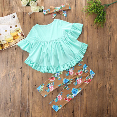 Set copii pentru fete incluzând jambiere și o bluză cu mâneci scurte în mai multe culori